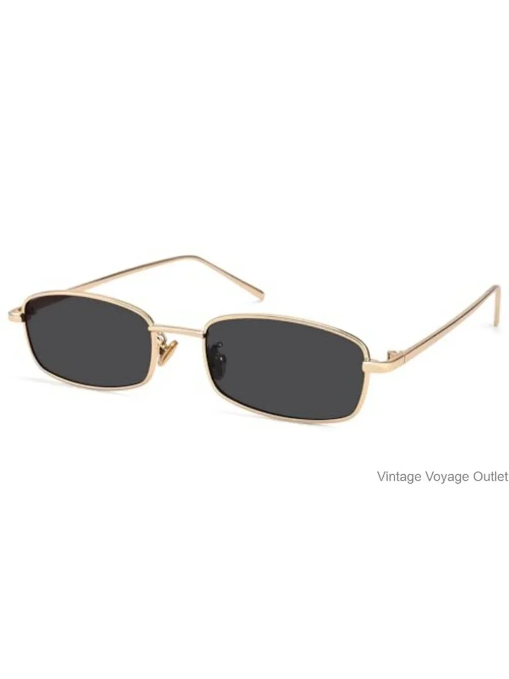 Y2K Retro Rectangle Sunglasses UV400 Protection Narrow Frame Metal